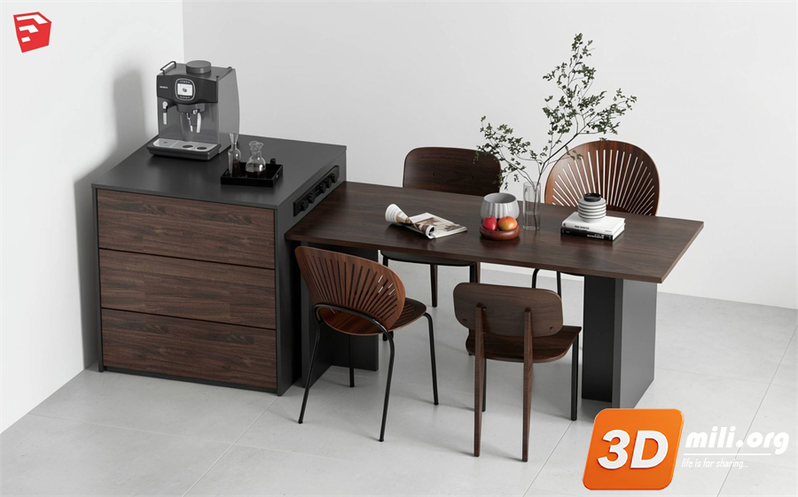 Dining Table Set Skp Files